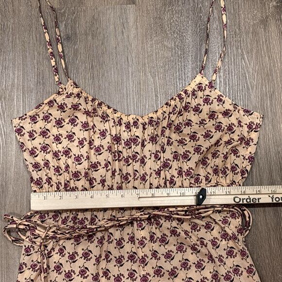 Tory Burch Jumpsuit Womens Large Floral Logo Cotton Tassel Belted - Picture 6 of 14